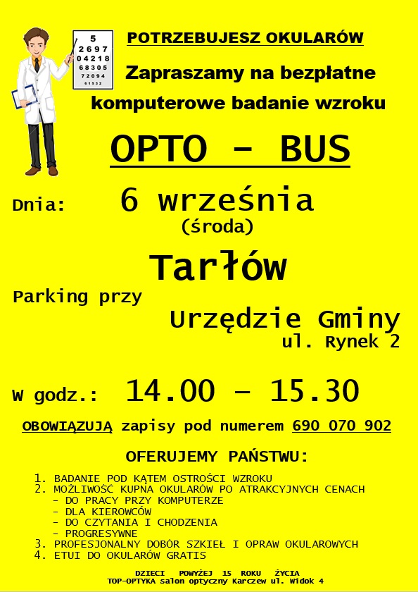 Plakat - darmowe badanie wzroku