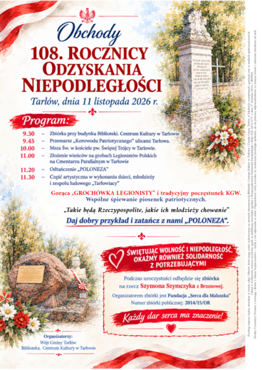 Zapraszamy na obchody 108. Rocznicy Odzyskania Niepodległości
