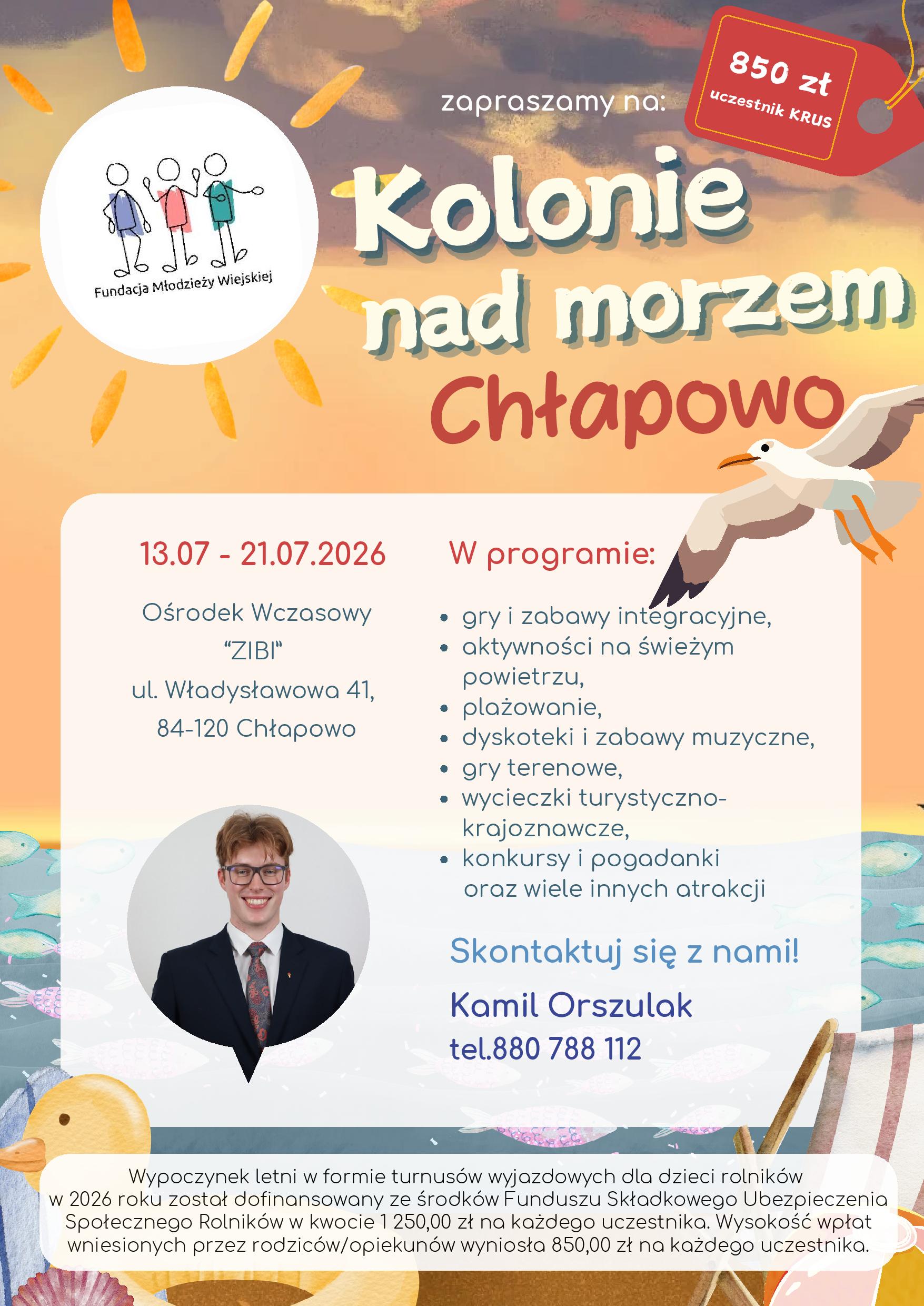 Plakat - letnia kolonia