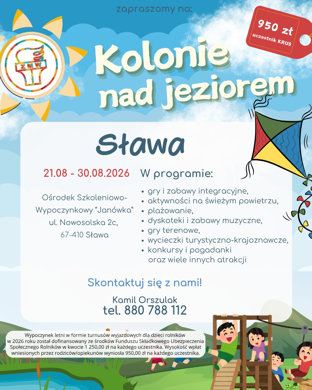 Plakat - letnia kolonia 