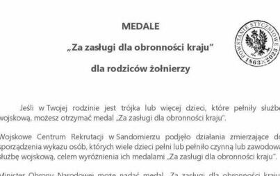 Zdjęcie do MEDALE &bdquo;Za zasługi dla obronności kraju&rdquo; dla rodzic&oacute;w żołnierzy